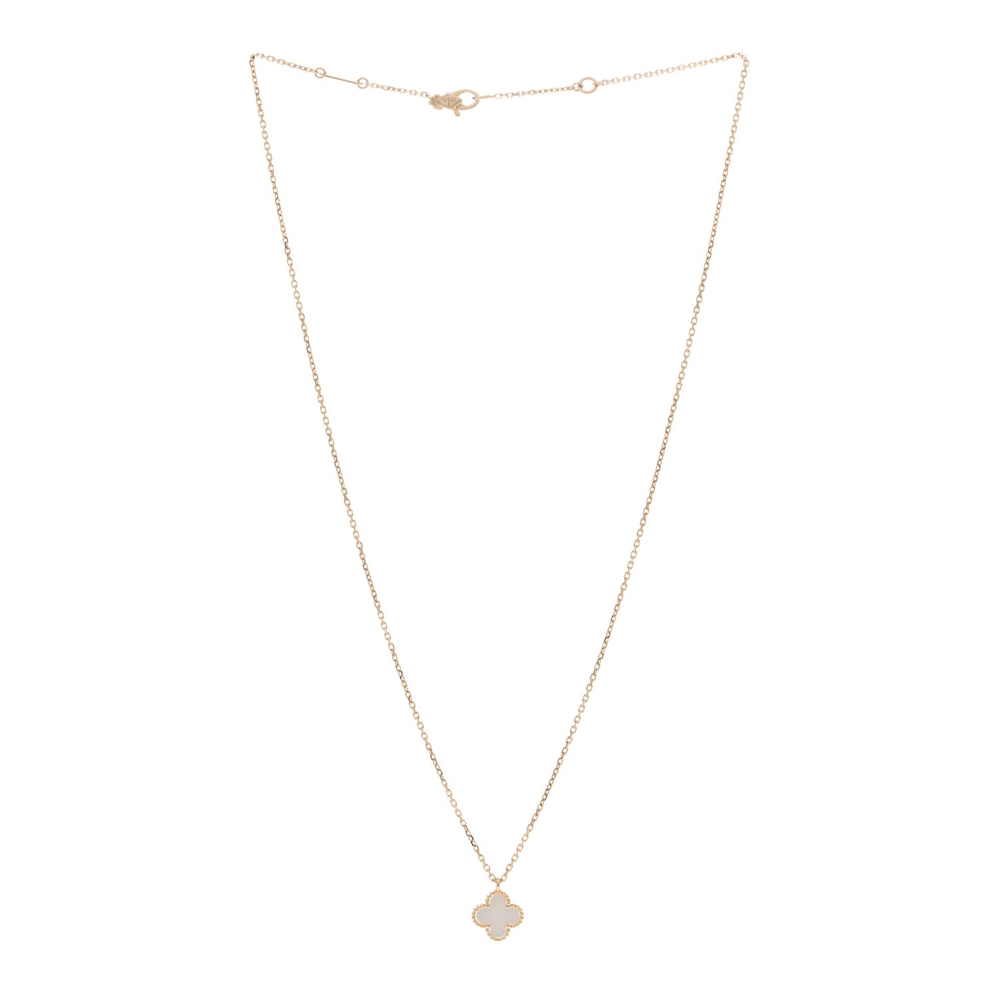 18K Yellow Gold Mother of Pearl Sweet Alhambra Pendant Necklace