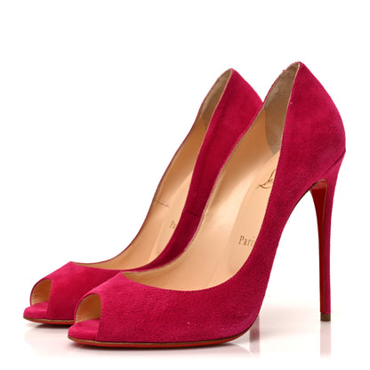Christian Louboutin Suede Hyper Prive Peep Toe Pumps 38 Pink 3 of 7