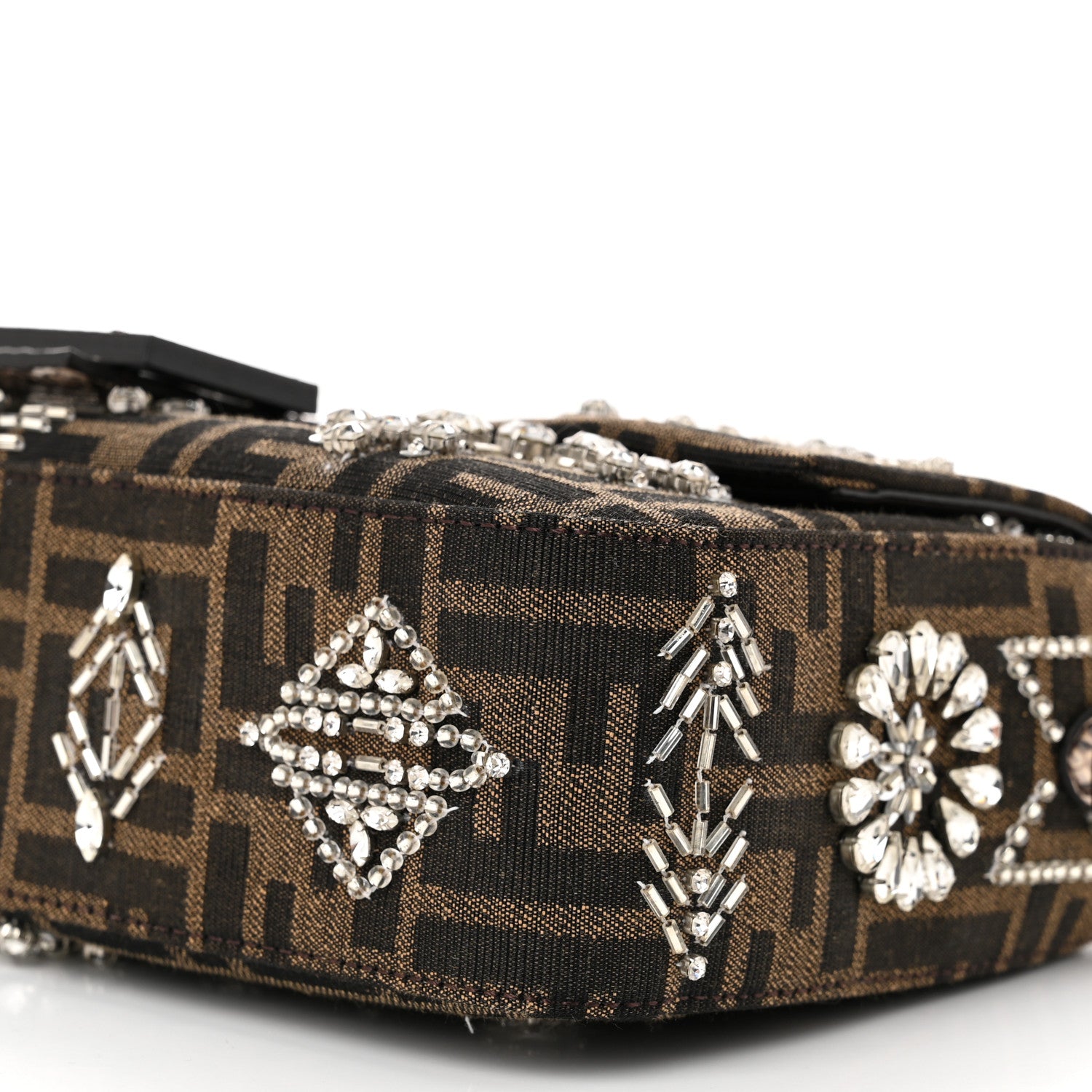 Fendi Re-Edition Elaphe Fabric Jacquard FF 1974 Embroidered Baguette Multicolor 10 of 10