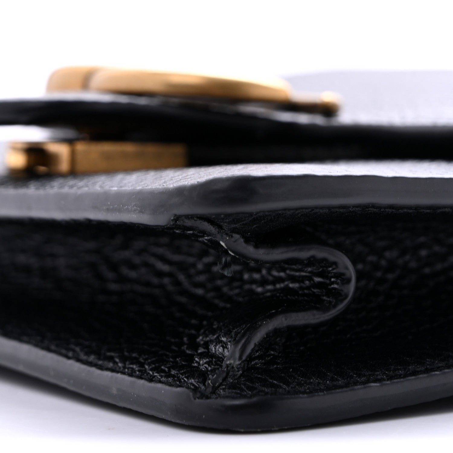 Gucci Calfskin Small GG Marmont Chain Handle Bag Black 10 of 13