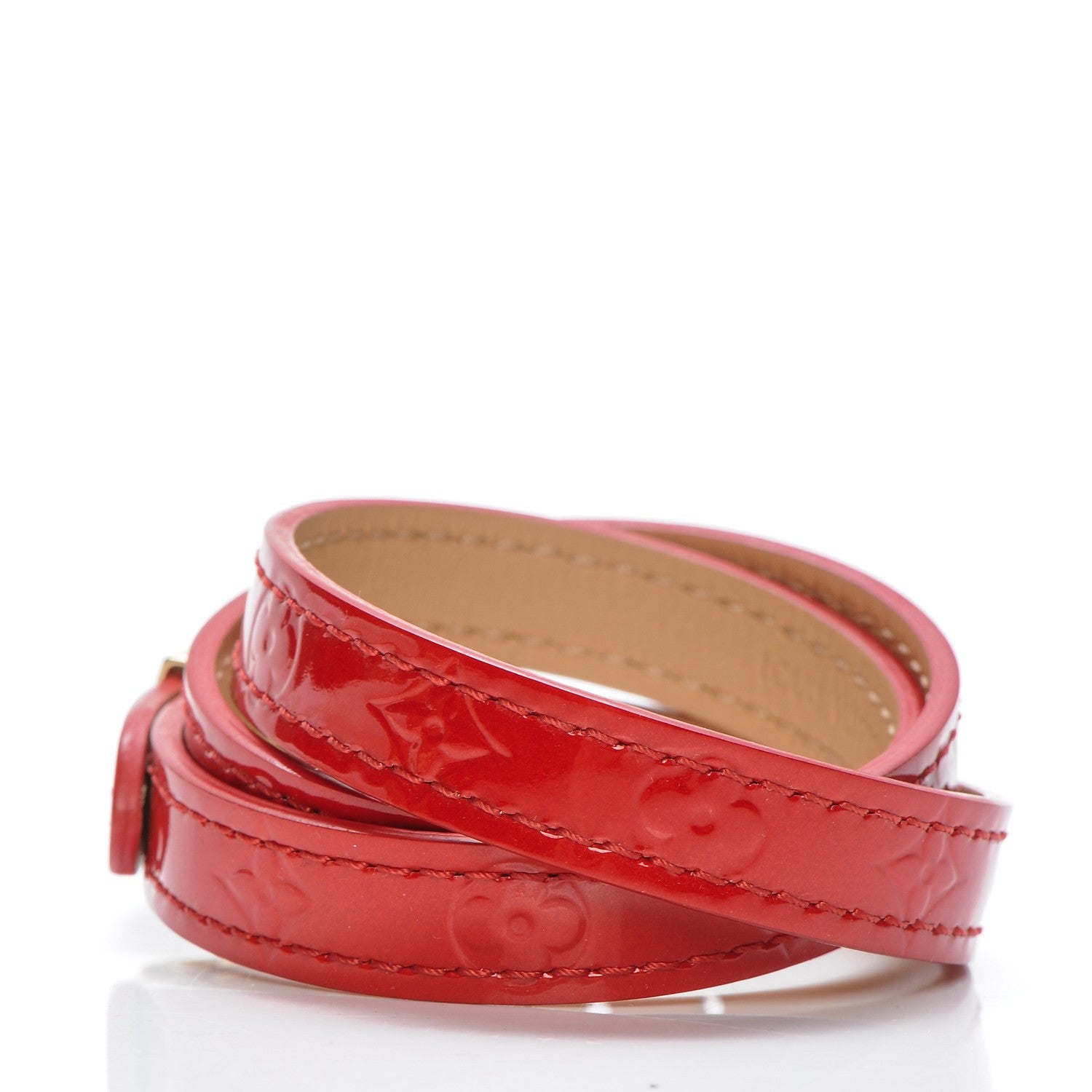 Louis Vuitton Vernis Triple Tour Bracelet Red 3 of 5