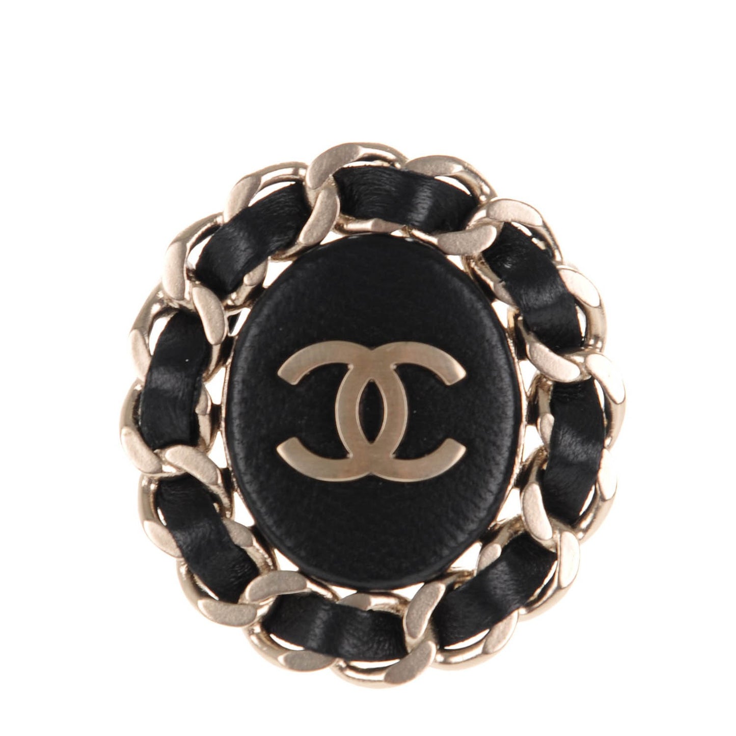 Lambskin CC Brooch Black Gold
