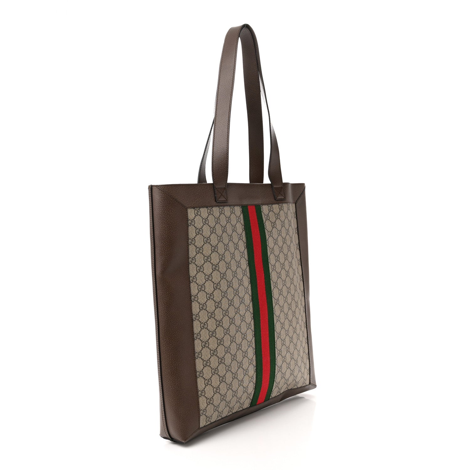 Gucci GG Supreme Monogram Web Large Ophidia Vertical Shopping Tote Brown 4 of 13