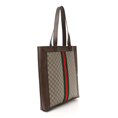 Gucci GG Supreme Monogram Web Large Ophidia Vertical Shopping Tote Brown 4 of 13