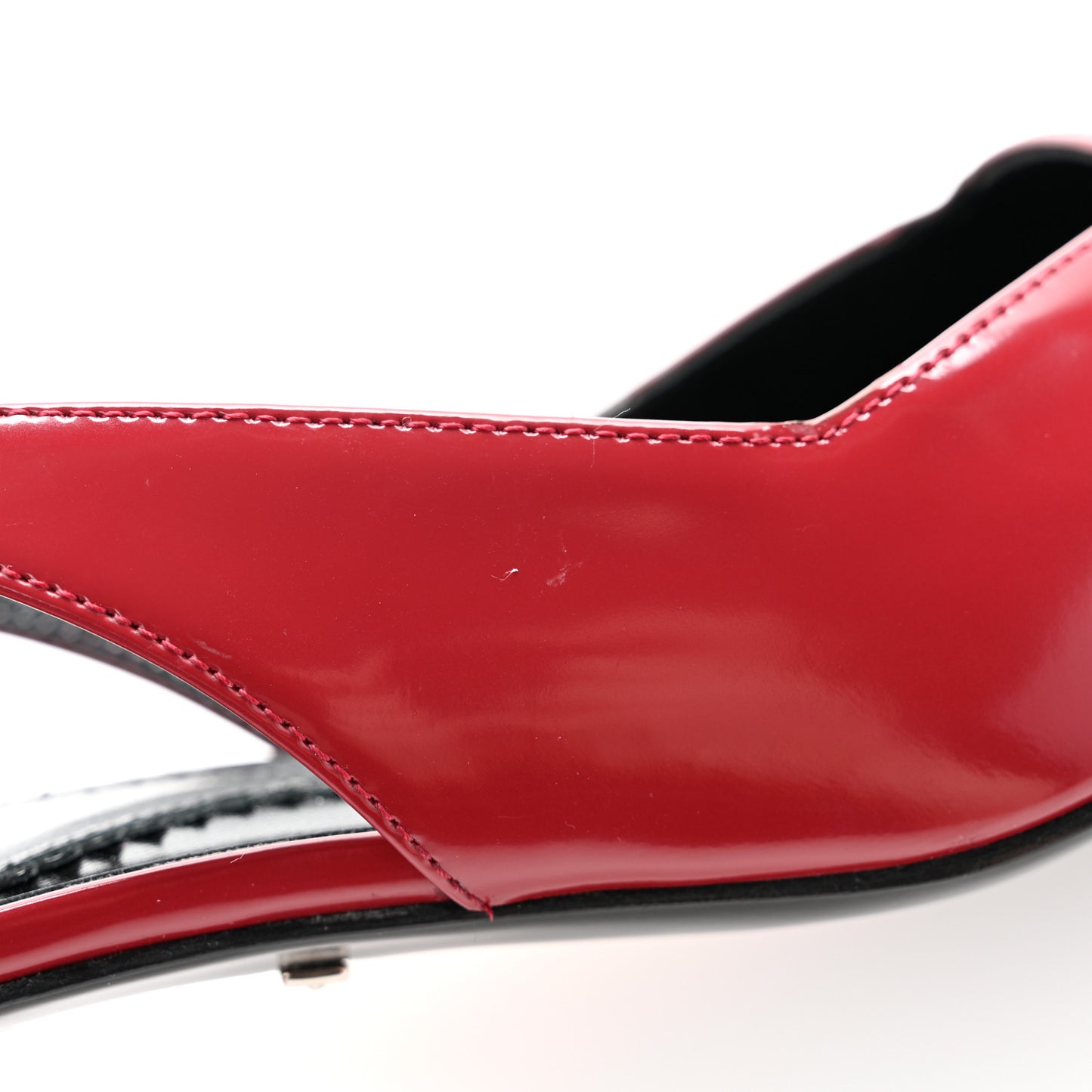 Nappa Mallory Pointed Toe Slingback Sandal 37 New Cherry