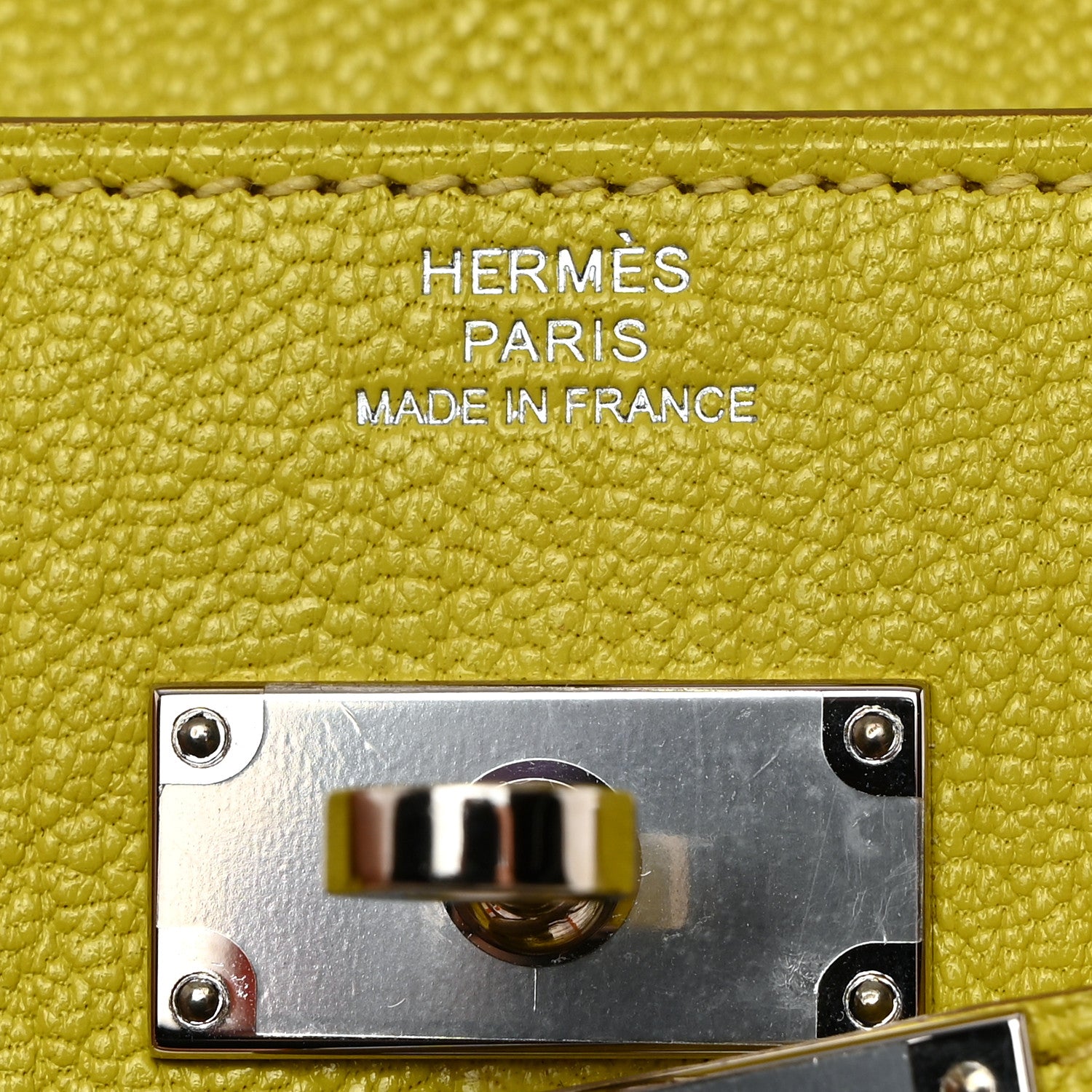 Hermes Chevre Mysore Kelly Wallet To Go Lime 6 of 12