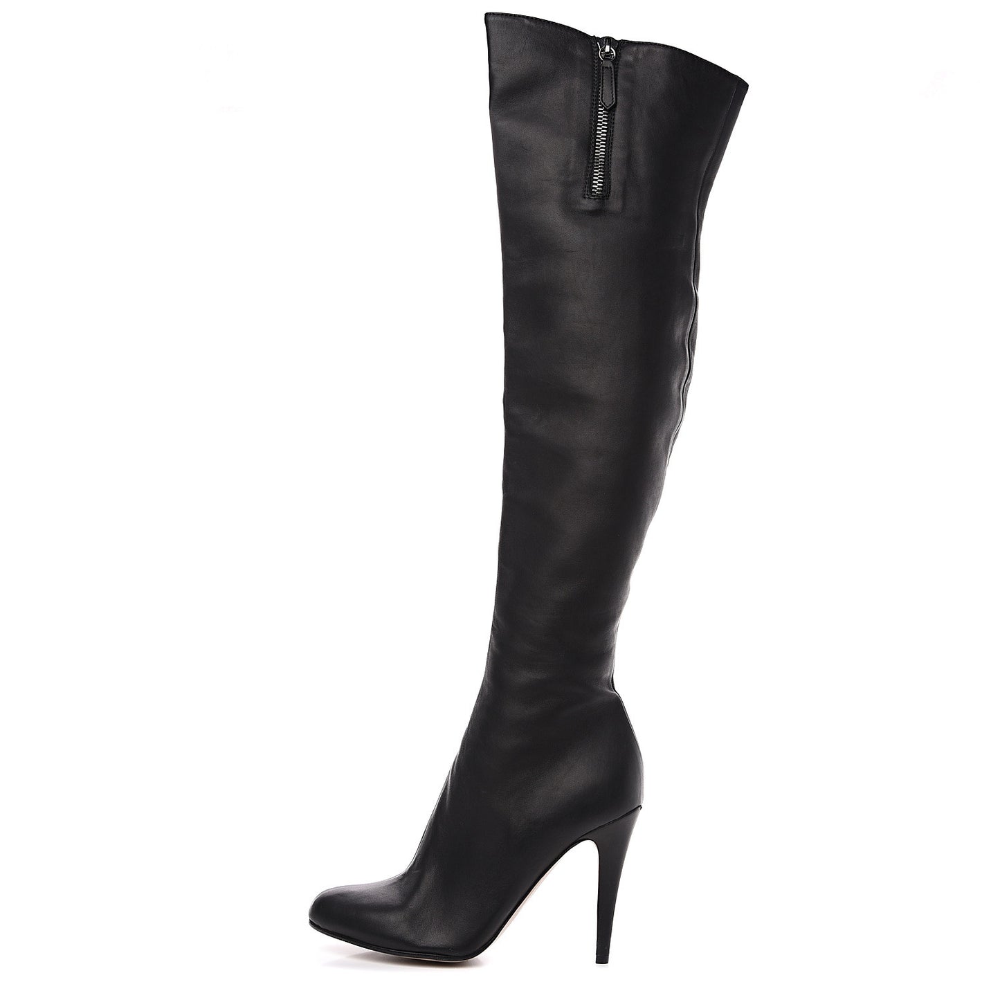 Calfskin Over The Knee Boots 39.5 Black