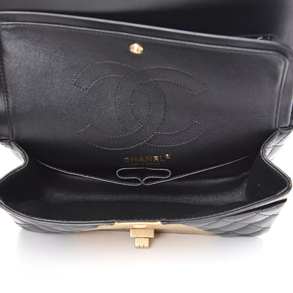 Chanel Lambskin Metallic Calfskin Crocodile Embossed 2.55 Cocodile Reissue 225 Flap Black Gold 5 of 11