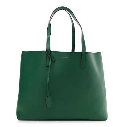Saint Laurent Calfskin Large Shopping Tote Emerald Green 2 of 8