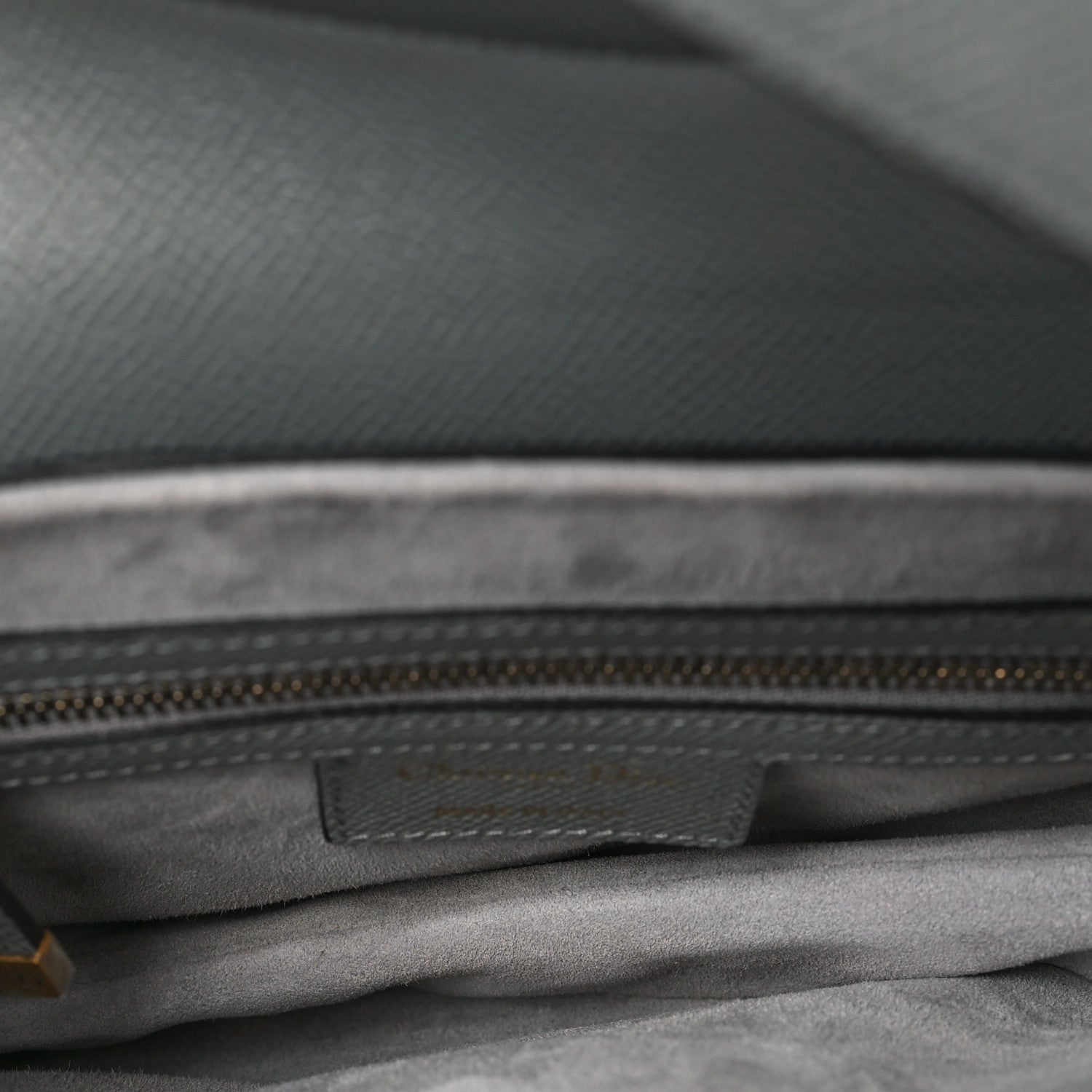 Christian Dior Grained Calfskin Saddle Bag Grey Stone 5 of 10