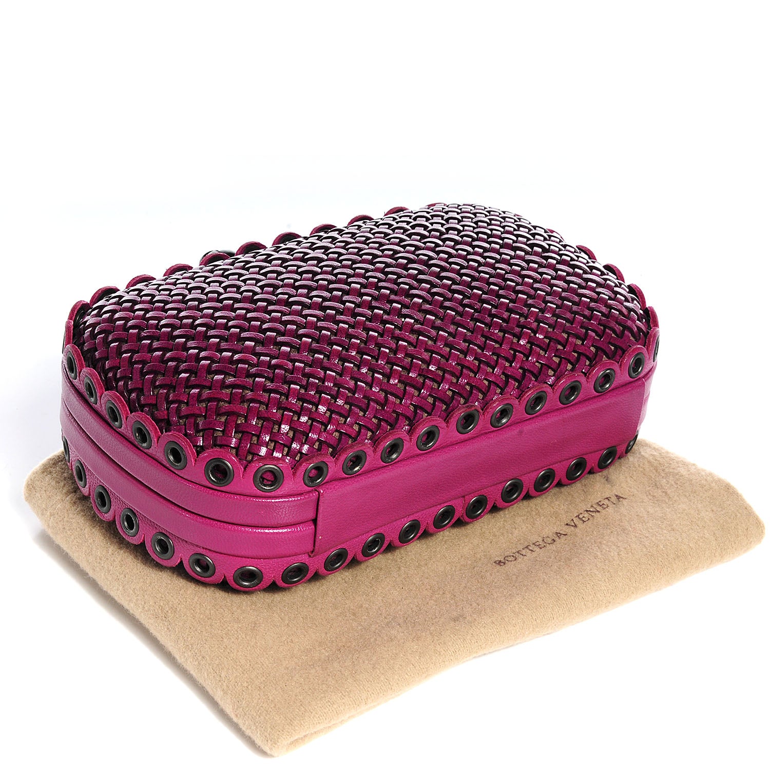 Bottega Veneta Leather Knot Clutch Orchid 4 of 7