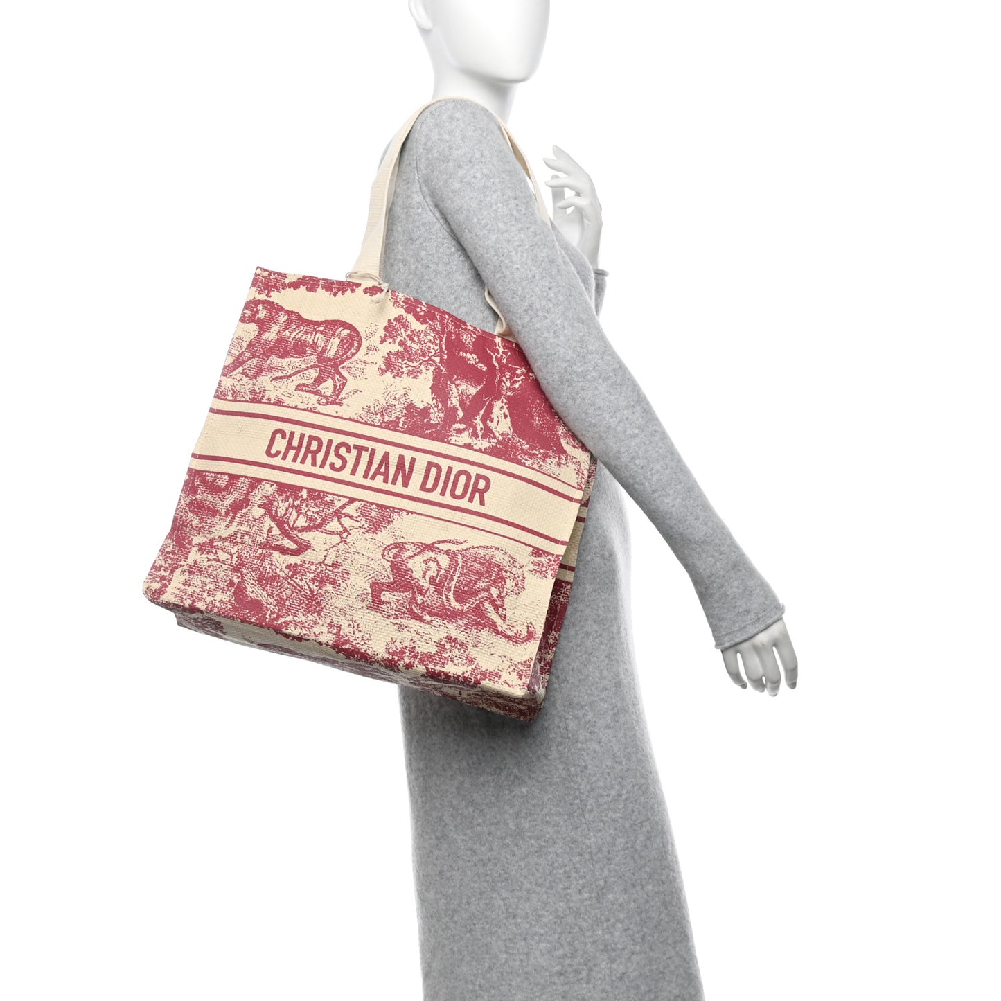 Straw Dioriviera Tote Red