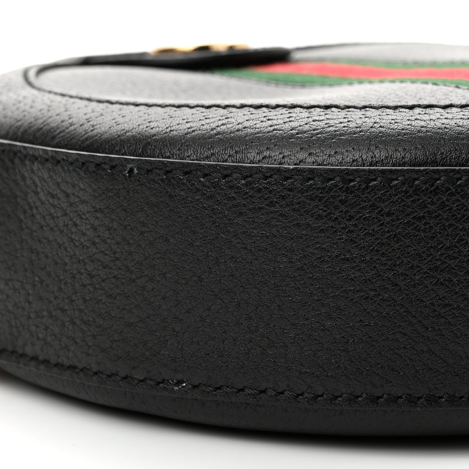 Gucci Grained Calfskin Web Mini Ophidia Round Shoulder Bag Black 9 of 10