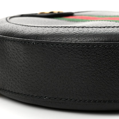 Gucci Grained Calfskin Web Mini Ophidia Round Shoulder Bag Black 9 of 10