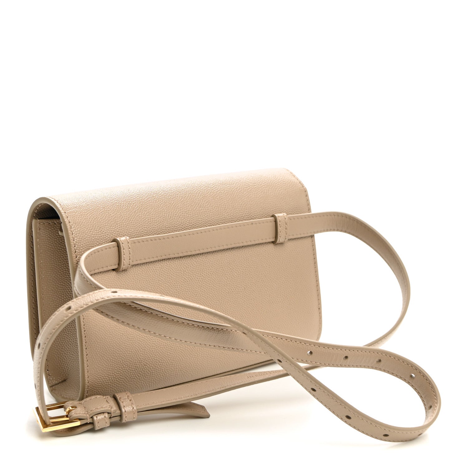 Saint Laurent Grain De Poudre Monogram Kate Belt Bag Dark Beige 2 of 8