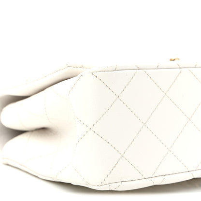 Chanel Caviar Quilted Small Top Handle Flap With Chain Black White 9 of 11