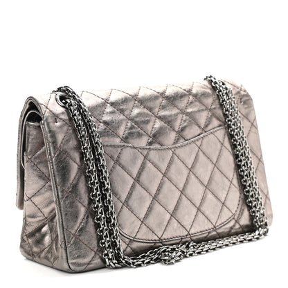Chanel Metallic Aged Calfskin Quilted 2.55 Reissue 226 Flap Dark Silver 3 of 21