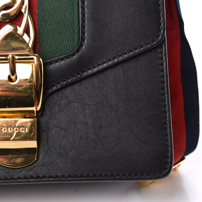 Gucci Calfskin Mini Sylvie Chain Shoulder Bag Black 10 of 19