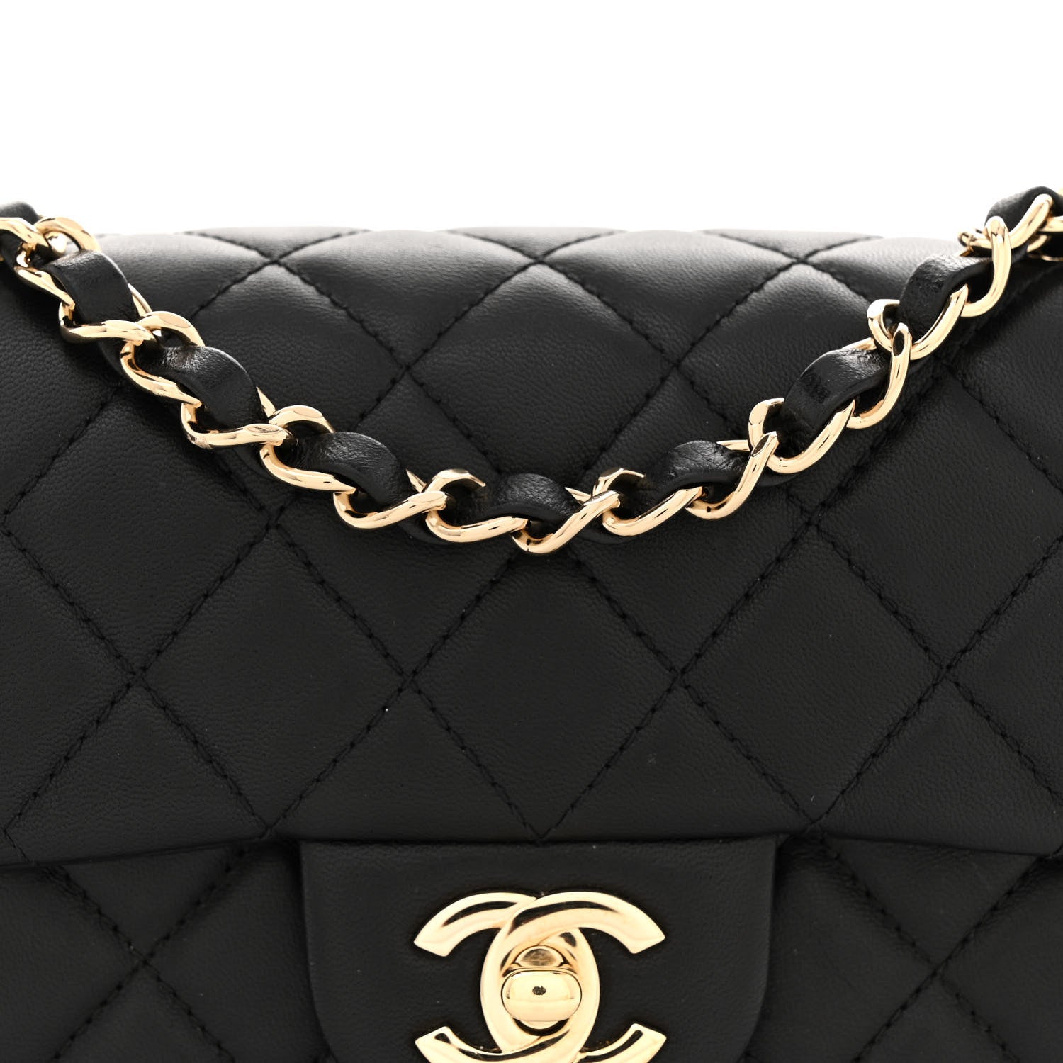 Chanel Lambskin Quilted Mini Rectangular Flap Black 8 of 13