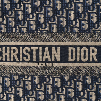 Christian Dior Oblique Calfskin Medium Book Tote With Strap Blue Multicolor 8 of 10