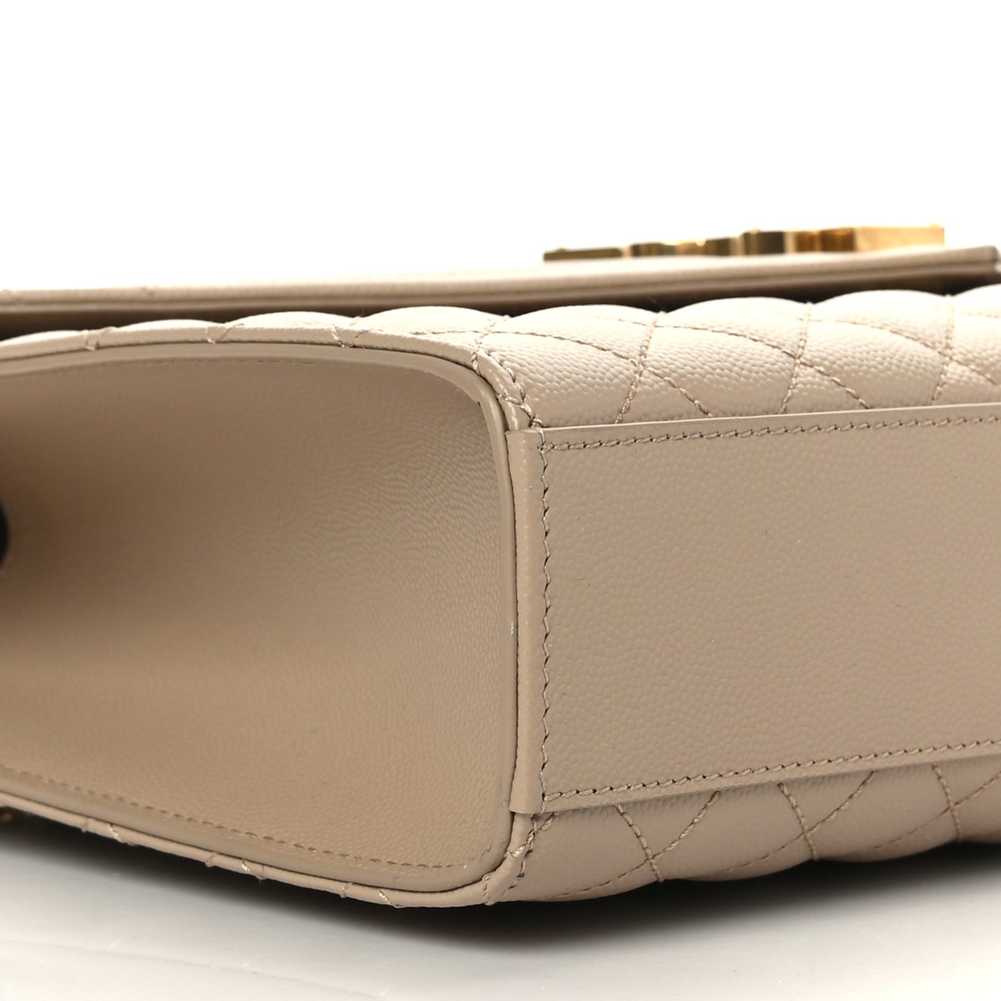 Grain De Poudre Mixed Matelasse Large Triquilt Monogram Satchel Dark Beige