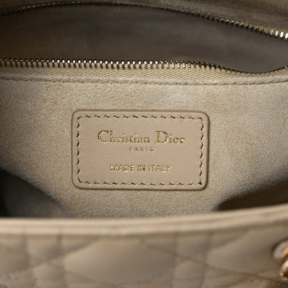 Christian Dior Lambskin Cannage Medium Lady Dior Beige 6 of 10