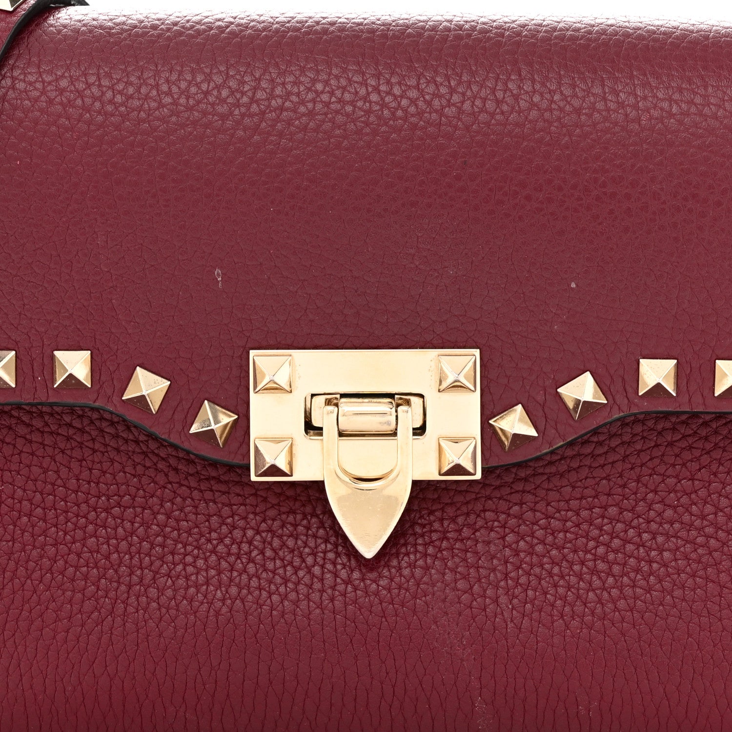 Valentino Garavani Pebbled Calfskin Medium Rockstud Flip Lock Crossbody Bag Rubin 7 of 10