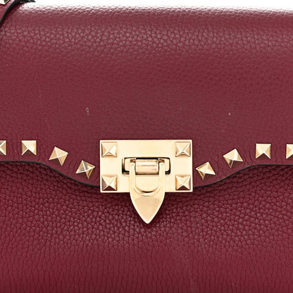 Valentino Garavani Pebbled Calfskin Medium Rockstud Flip Lock Crossbody Bag Rubin 7 of 10