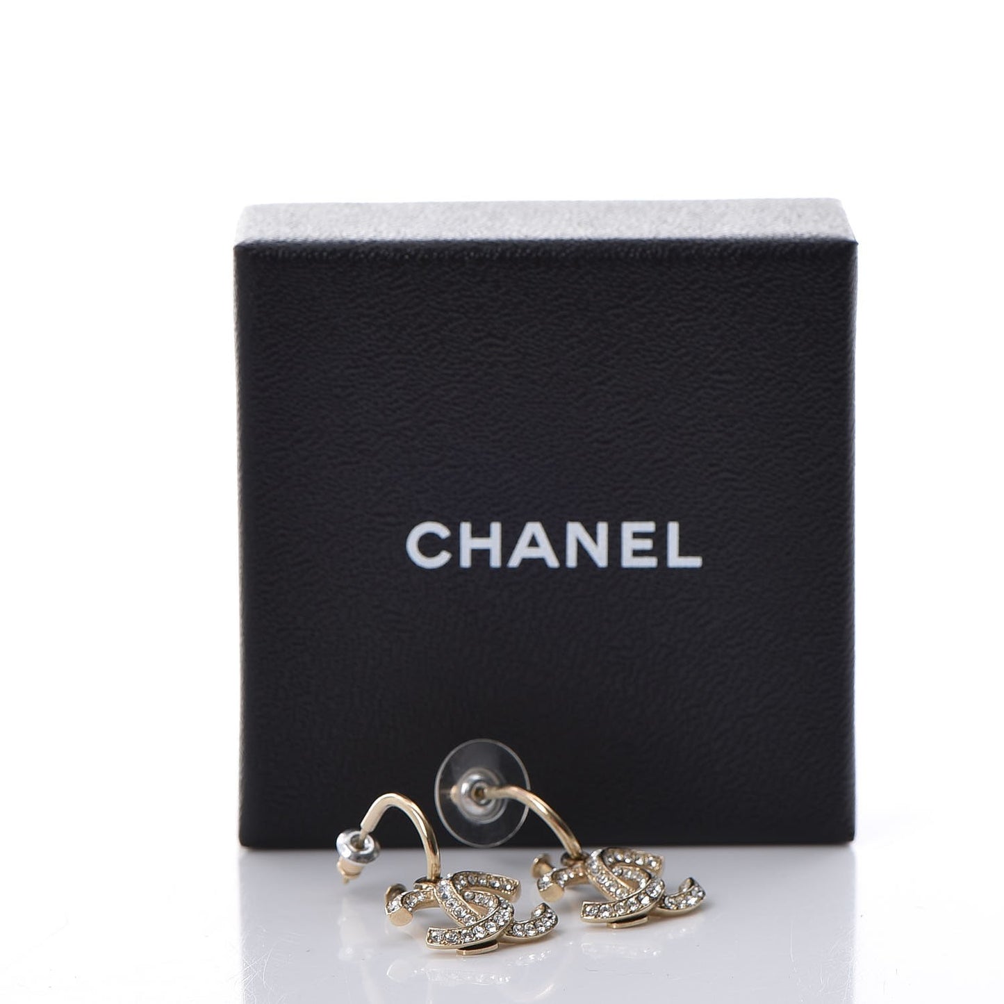 Crystal CC Dangle Earrings Gold