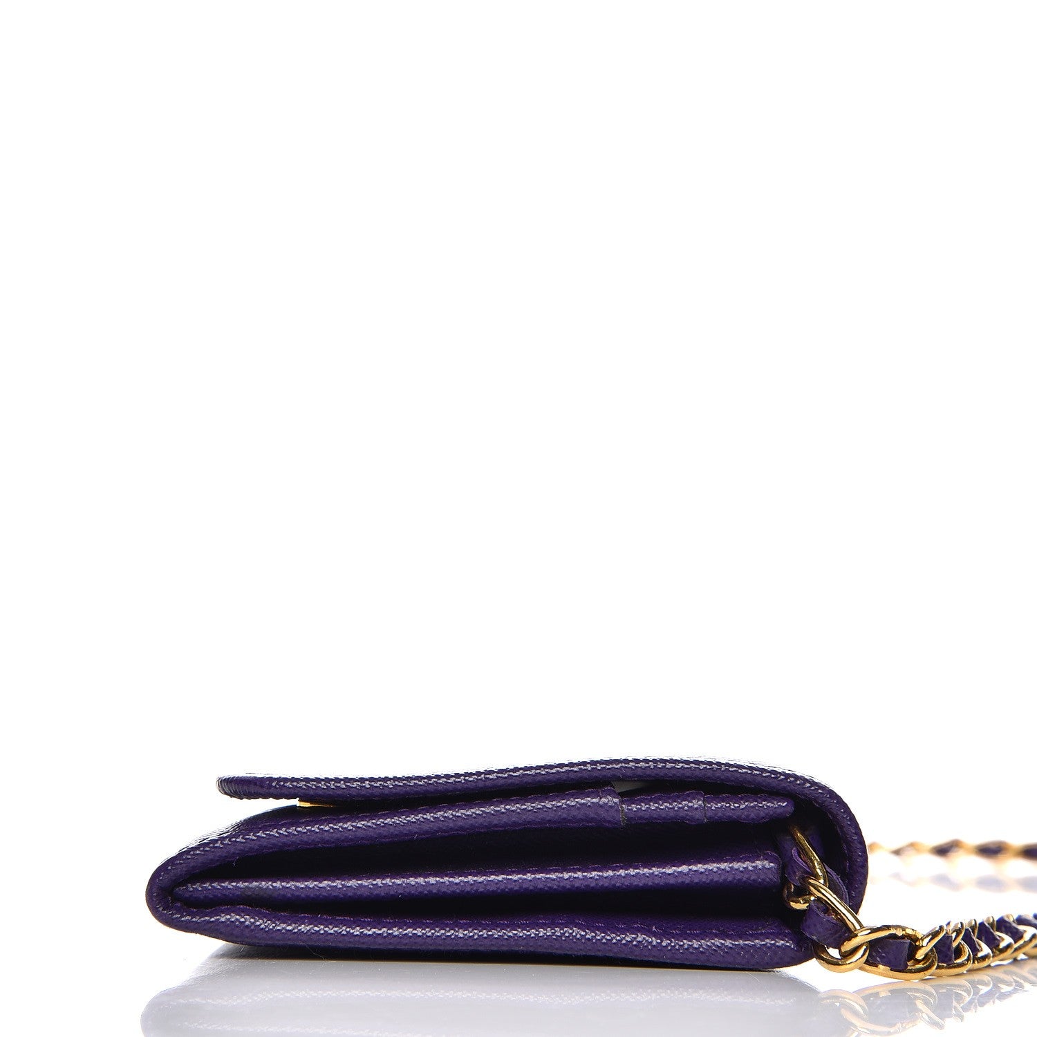 Prada Saffiano Metal Oro Chain Wallet Viola 13 of 13