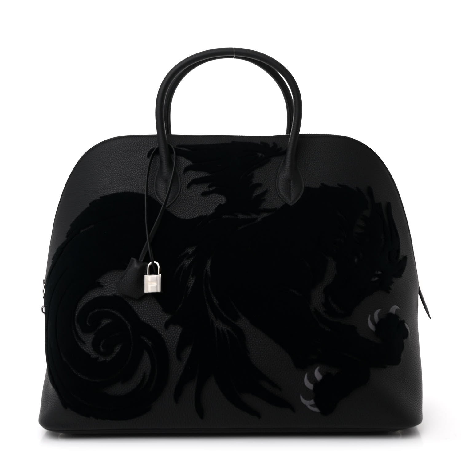 Hermes Togo Tufting Chimeres Dragon 1923 Bolide 45 Black 1 of 11