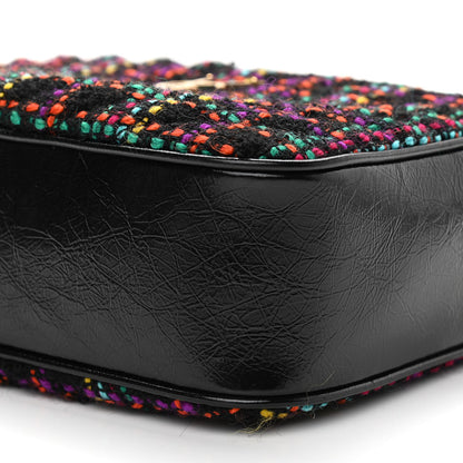 Saint Laurent Tweed Calfskin Monogram Lou Camera Bag Black 10 of 12