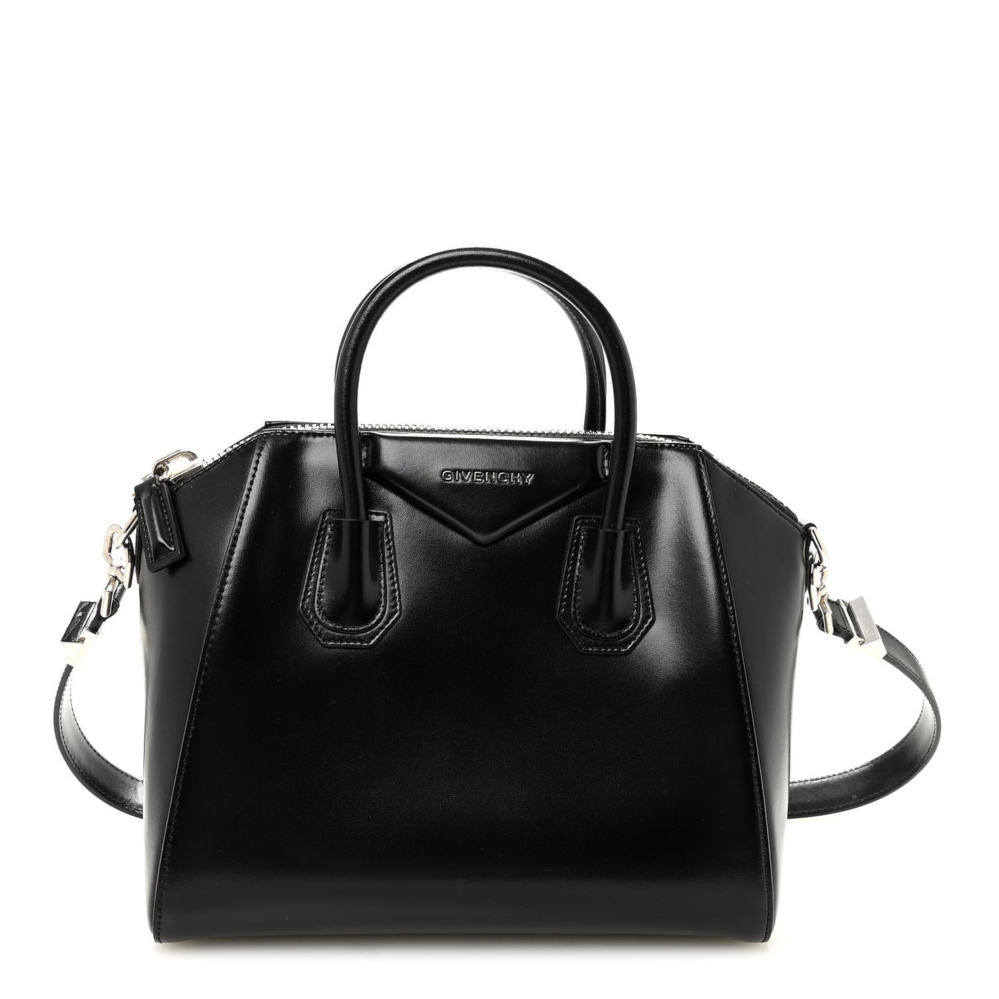 Shiny Lord Calfskin Small Antigona Black