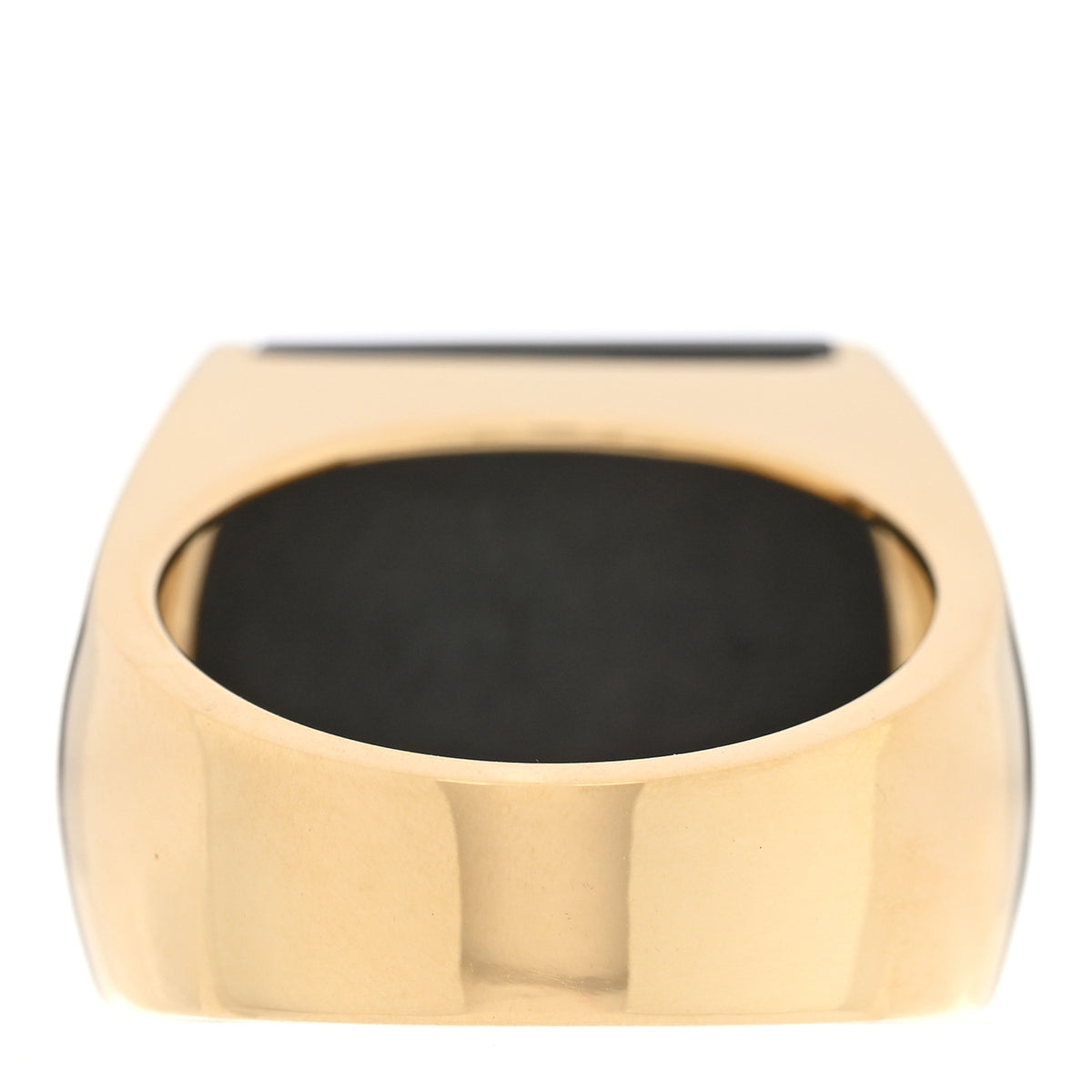 18K Yellow Gold Black Jade Signet Ring 58 8.25