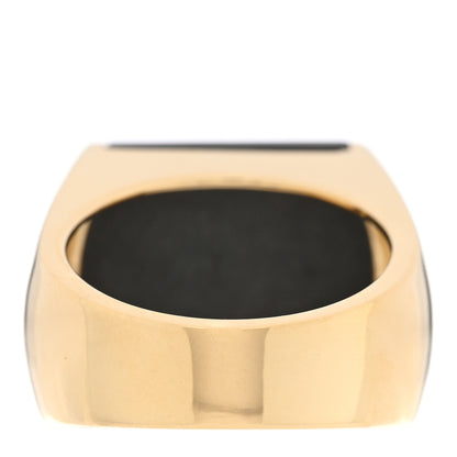 Parker & West by FASHIONPHILE 18K Yellow Gold Black Jade Signet Ring 58 8.25 4 of 10