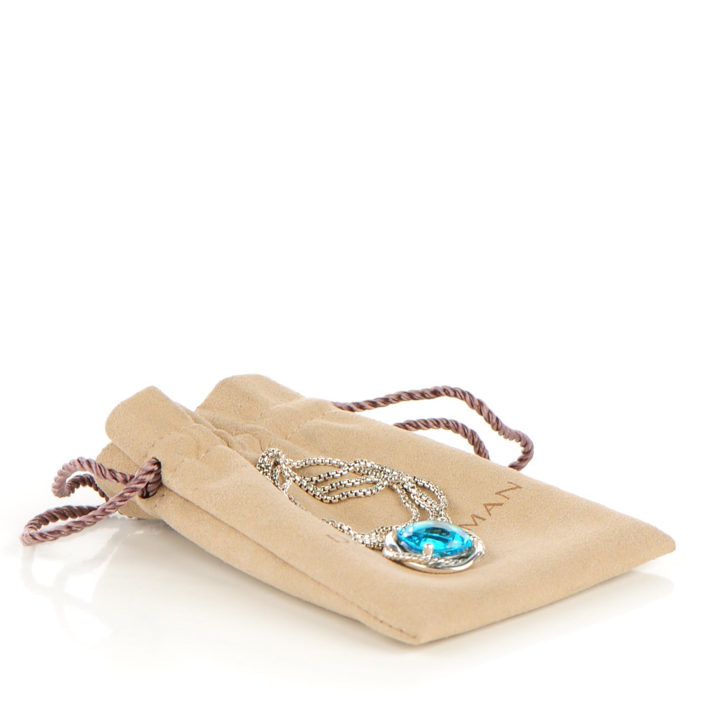 Sterling Silver Blue Topaz 14mm Infinity Pendant Necklace