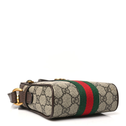 Gucci GG Supreme Monogram Web Mini Ophidia Messenger Brown 4 of 11