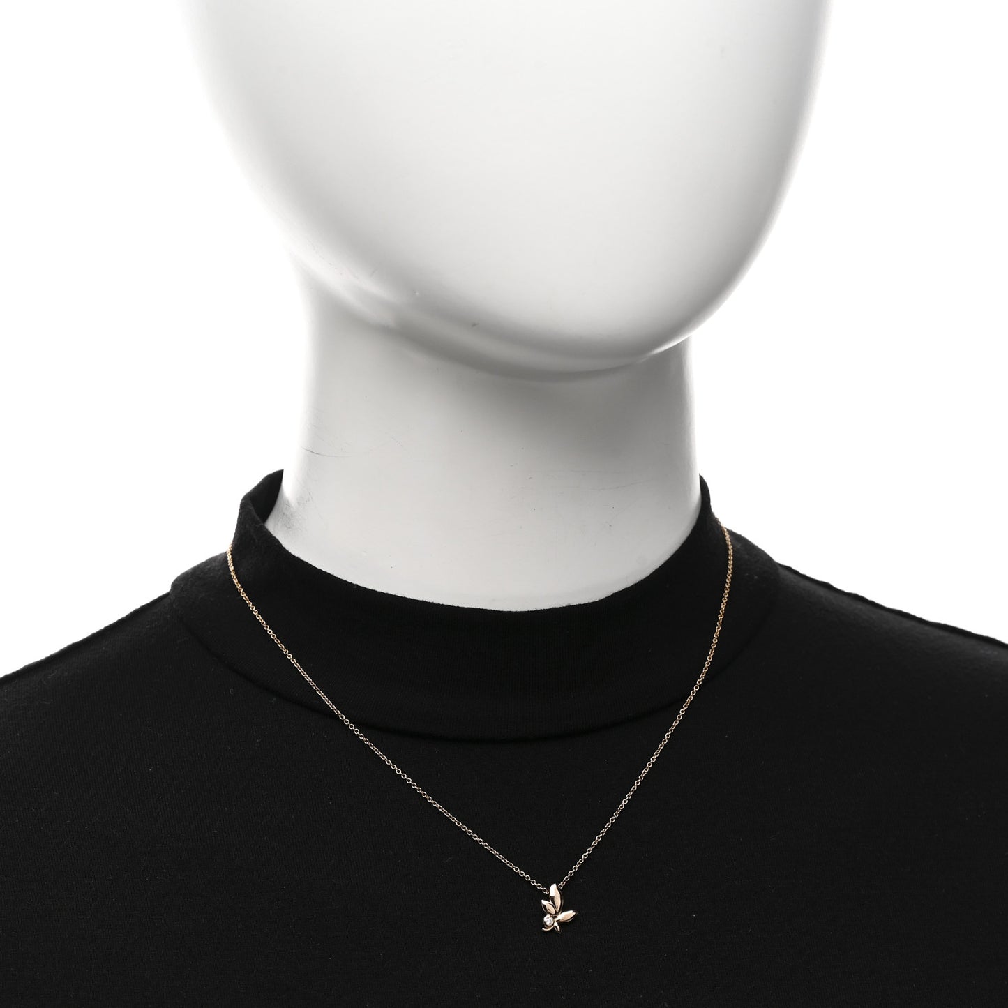 18K Rose Gold Diamond Paloma Picasso Olive Leaf Pendant Necklace