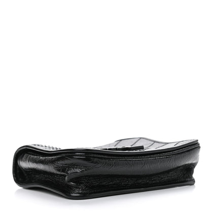 Saint Laurent Crinkled Calfskin Matelasse Monogram Niki Chain Wallet Black 4 of 12