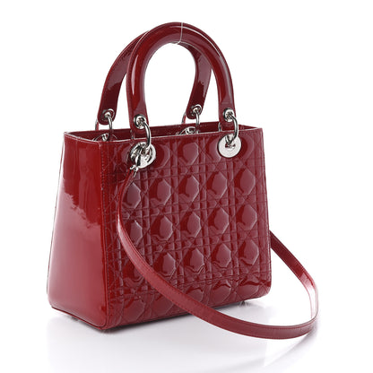 Christian Dior Patent Cannage Medium Lady Dior Red 2 of 7