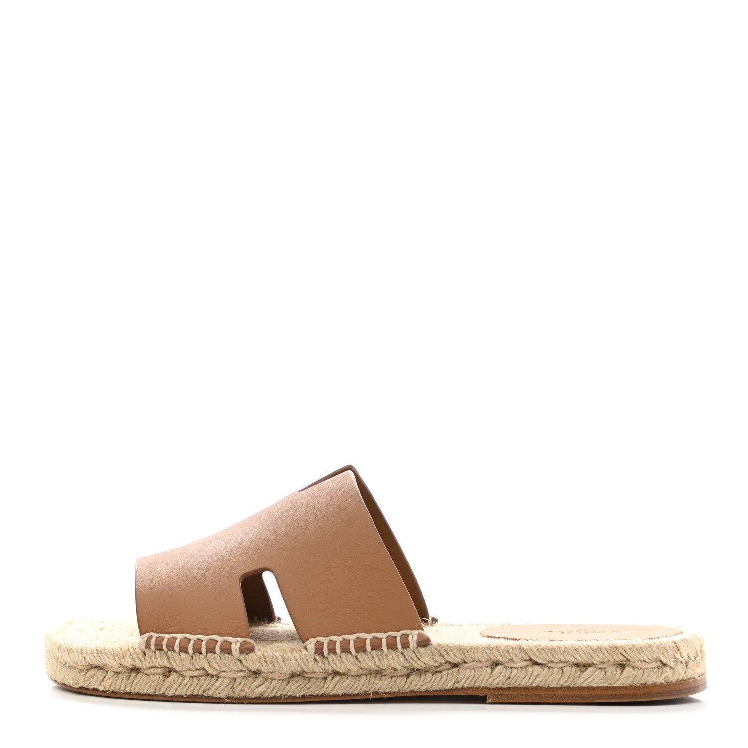 Hermes Calfskin Antigua Espadrille Sandals 39 Naturel Safari 1 of 9
