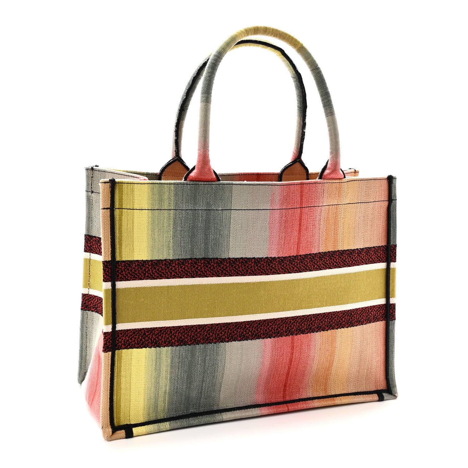Christian Dior Canvas Embroidered Medium Dioraura Book Tote Multicolor 3 of 10