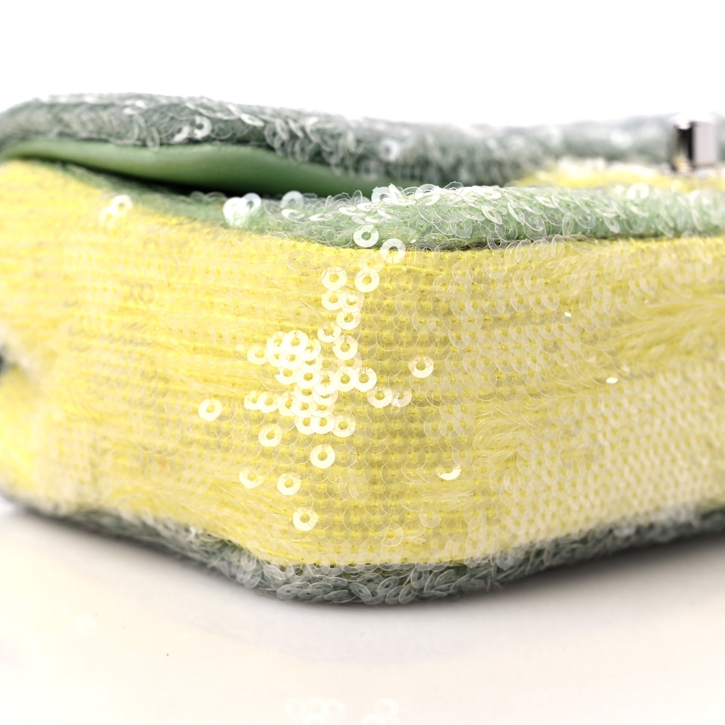 Sequin Mini Waterfall Flap Green Light Green Yellow