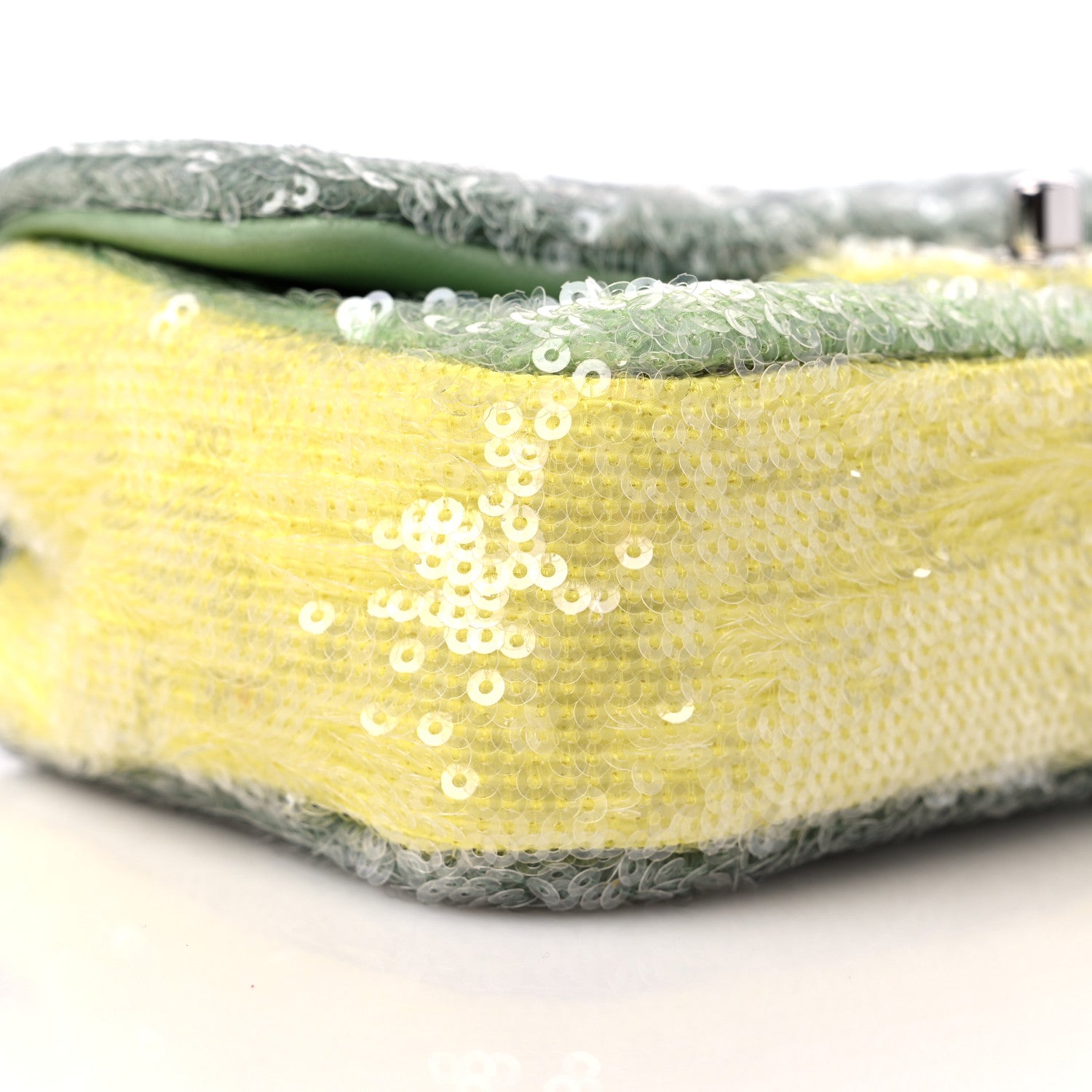 Chanel Sequin Mini Waterfall Flap Green Light Green Yellow 8 of 9
