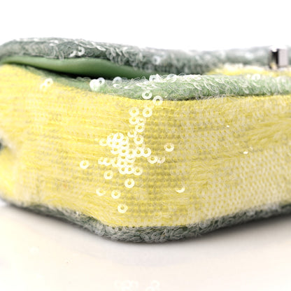 Chanel Sequin Mini Waterfall Flap Green Light Green Yellow 8 of 9