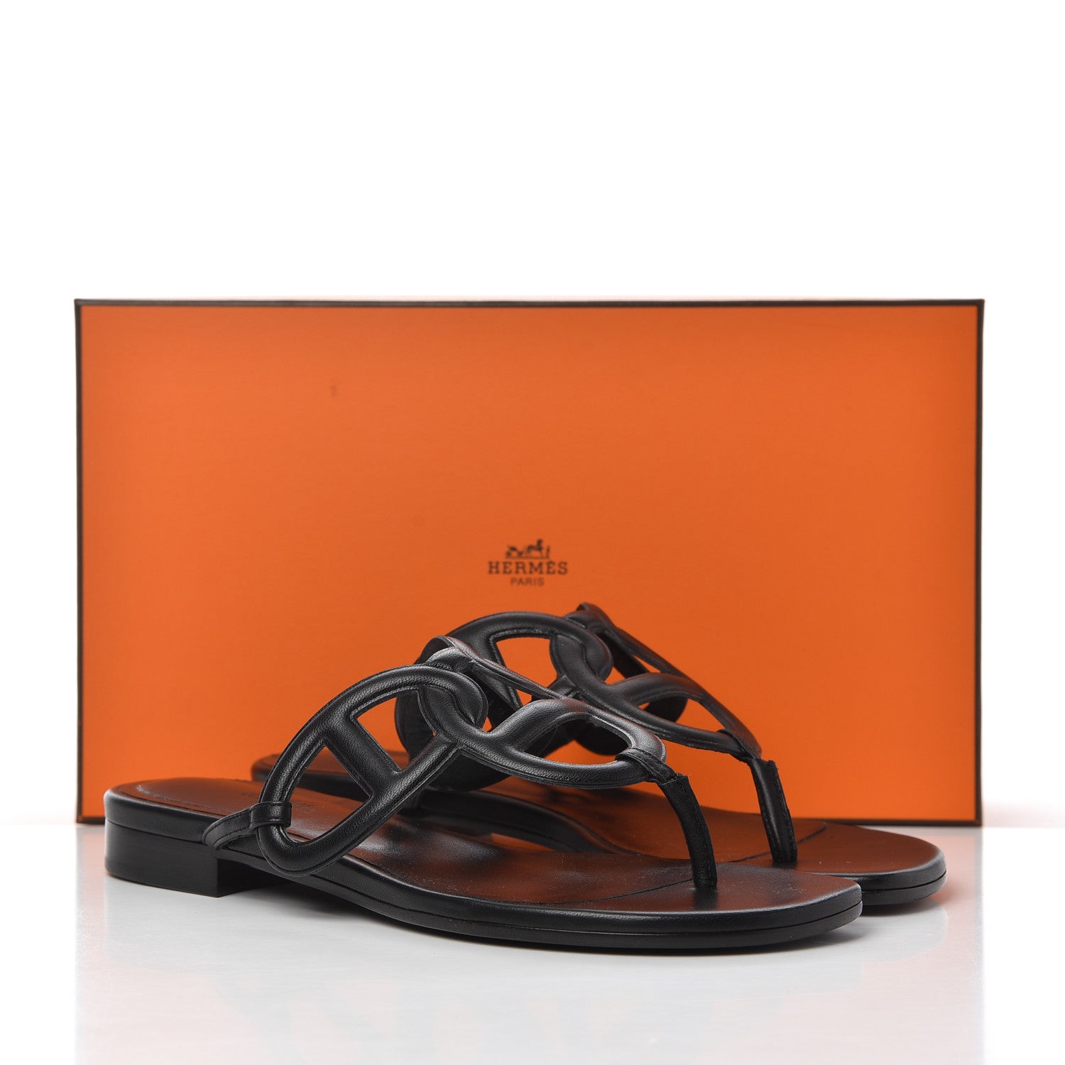 Hermes Nappa Womens Beach Sandals 37 Black 13 of 13