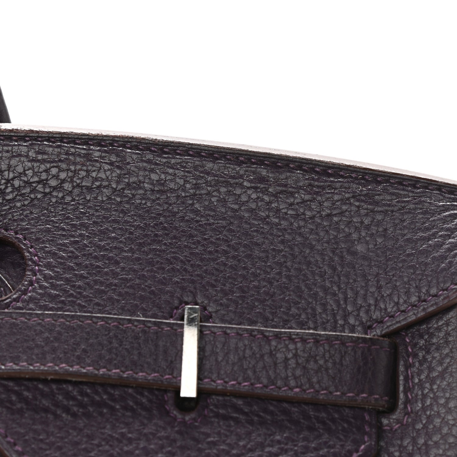 Hermes Taurillon Clemence Birkin 40 Raisin 16 of 17