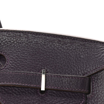 Hermes Taurillon Clemence Birkin 40 Raisin 16 of 17