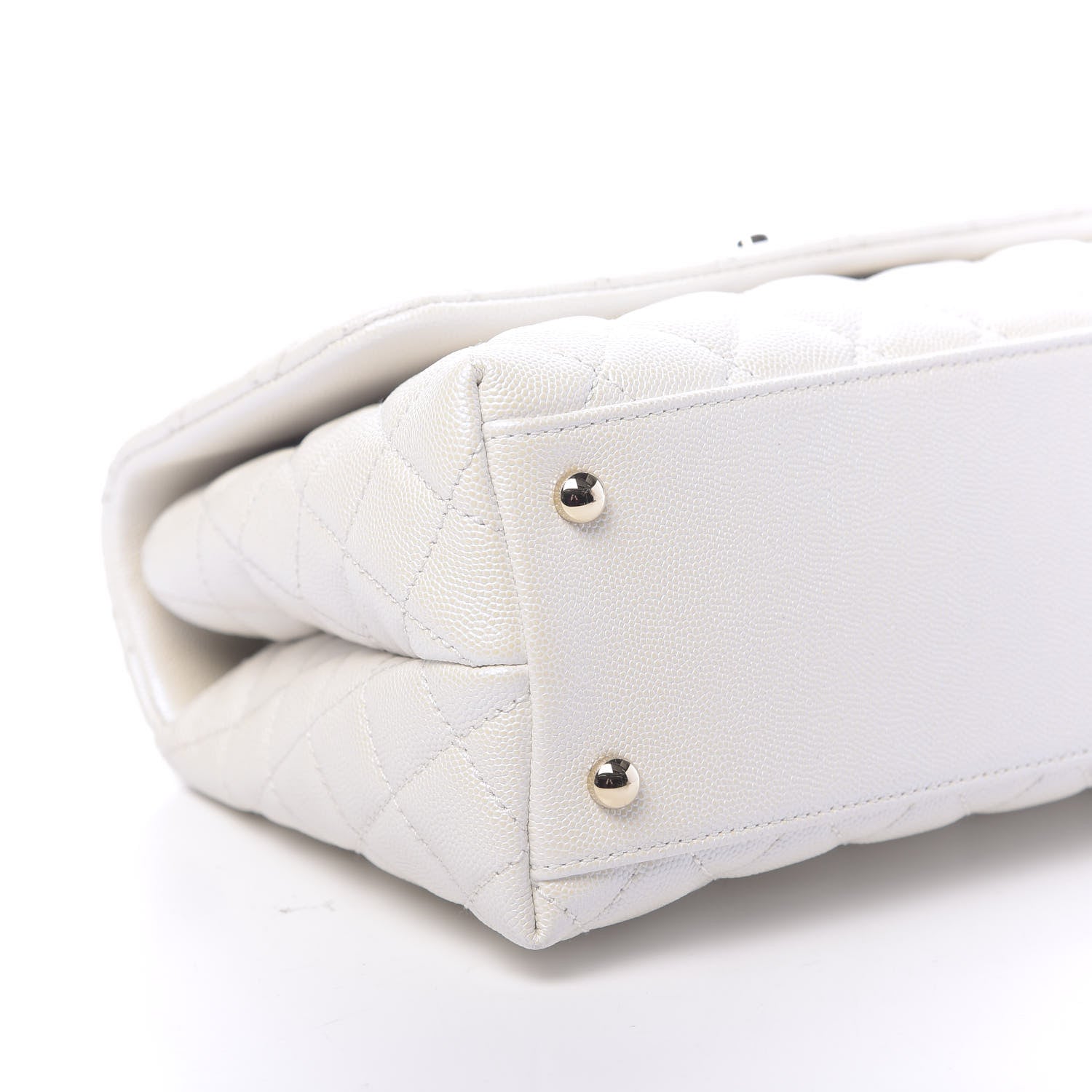 Chanel Iridescent Caviar Quilted Small Coco Handle Flap White 7 of 10