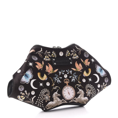 Alexander McQueen Silk Nocturnal De Manta Clutch Black Multicolor 3 of 10